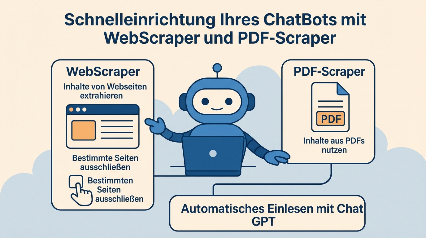 Den eigenen ChatBot mit WebScraper und PDF-Scraper automatisch einrichten